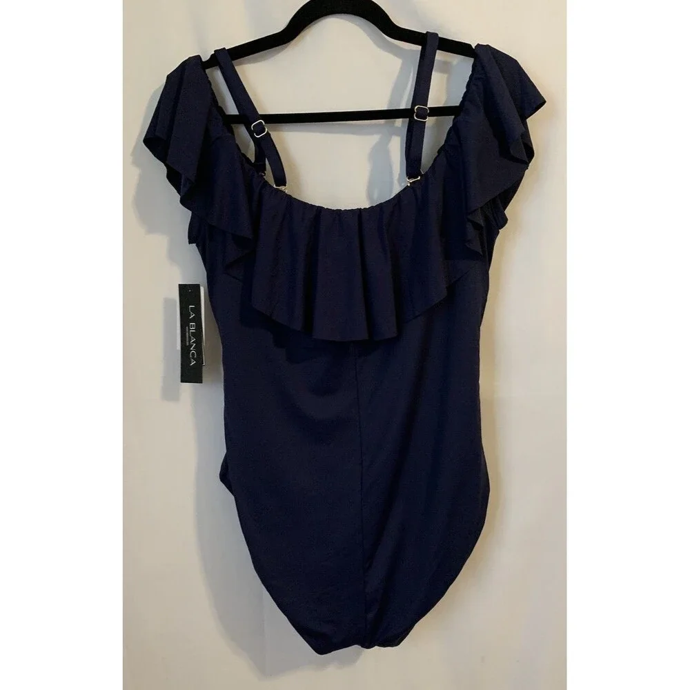 La Blanca Size 18W Swim Suit Padded Off the Shoulder One Piece NWT